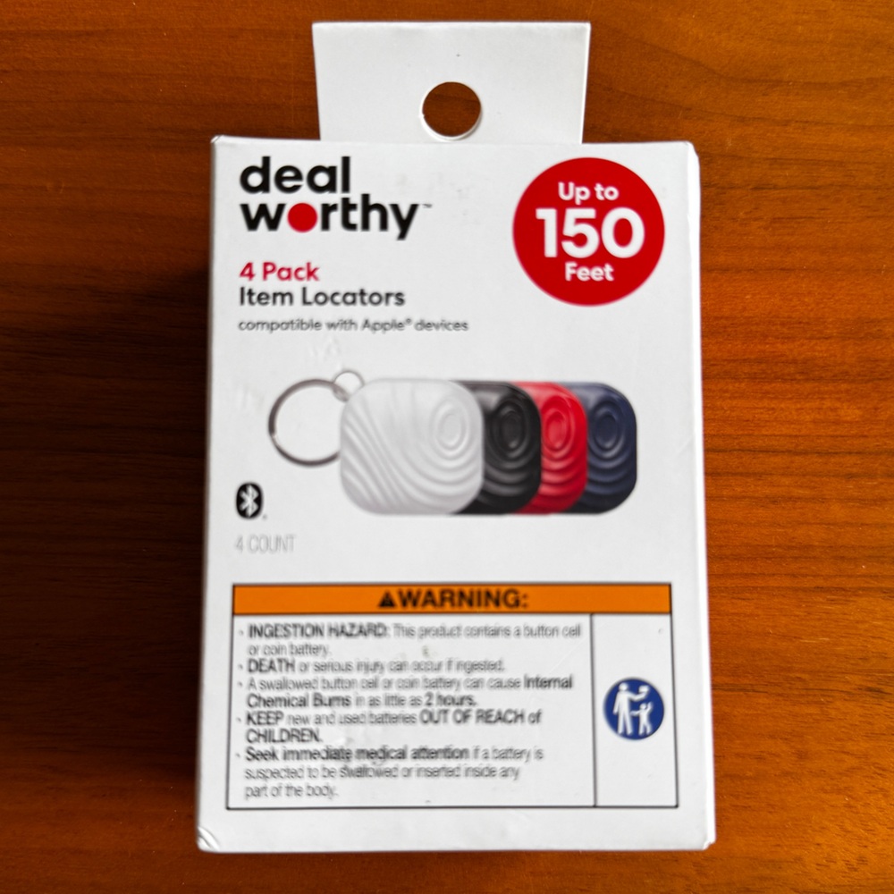 4-Pack Item Locators - White, Black, Red, Gray